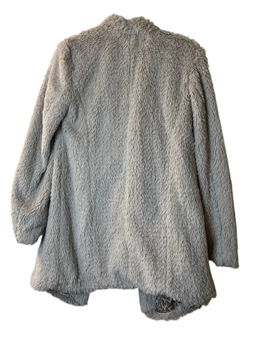 Kenneth Cole Cozy Faux Teddy Coat in Light Gray Sz S